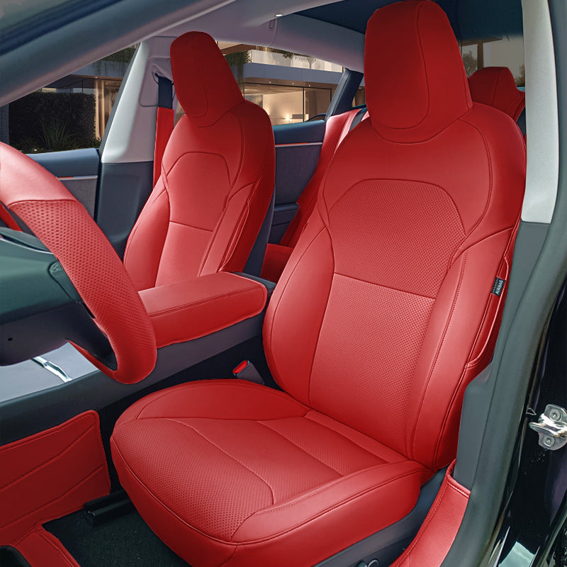 All-Inclusive Seat Cover For Tesla Model 3/Y 2024 Model 3 Highland Full Set Red