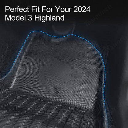 All-Weather Full Set Trunk Mat Cargo Floor Mats For Tesla 2024 Model 3 Highland