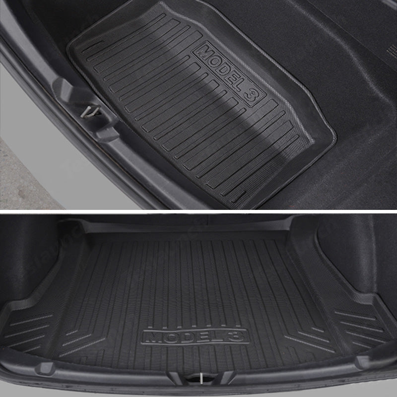 All-Weather Full Set Trunk Mat Cargo Floor Mats For Tesla 2024 Model 3 Highland