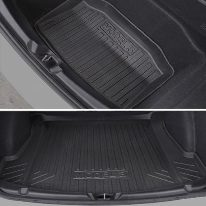 All-Weather Full Set Trunk Mat Cargo Floor Mats For Tesla 2024 Model 3 Highland