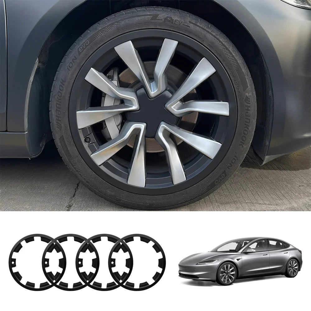 All-in-One Rim Protector for Tesla 2024+ Model 3 Highland 19" Nova Wheels Matte Black