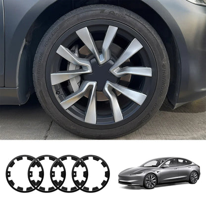 All-in-One Rim Protector for Tesla 2024+ Model 3 Highland 19" Nova Wheels Matte Black