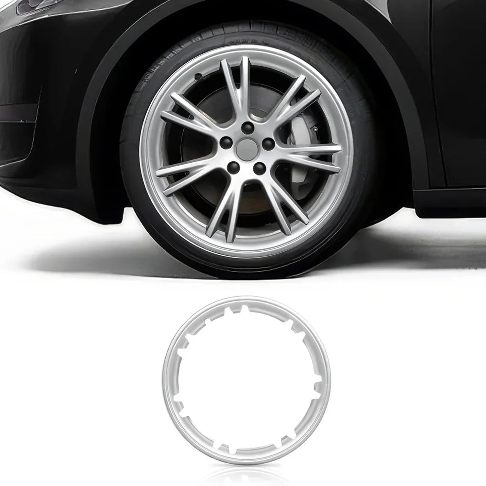 Replacement All-in-one Wheel Rim Protector for Tesla Model Y 19’’ Gemini Wheels (1PC) Silver 1PC