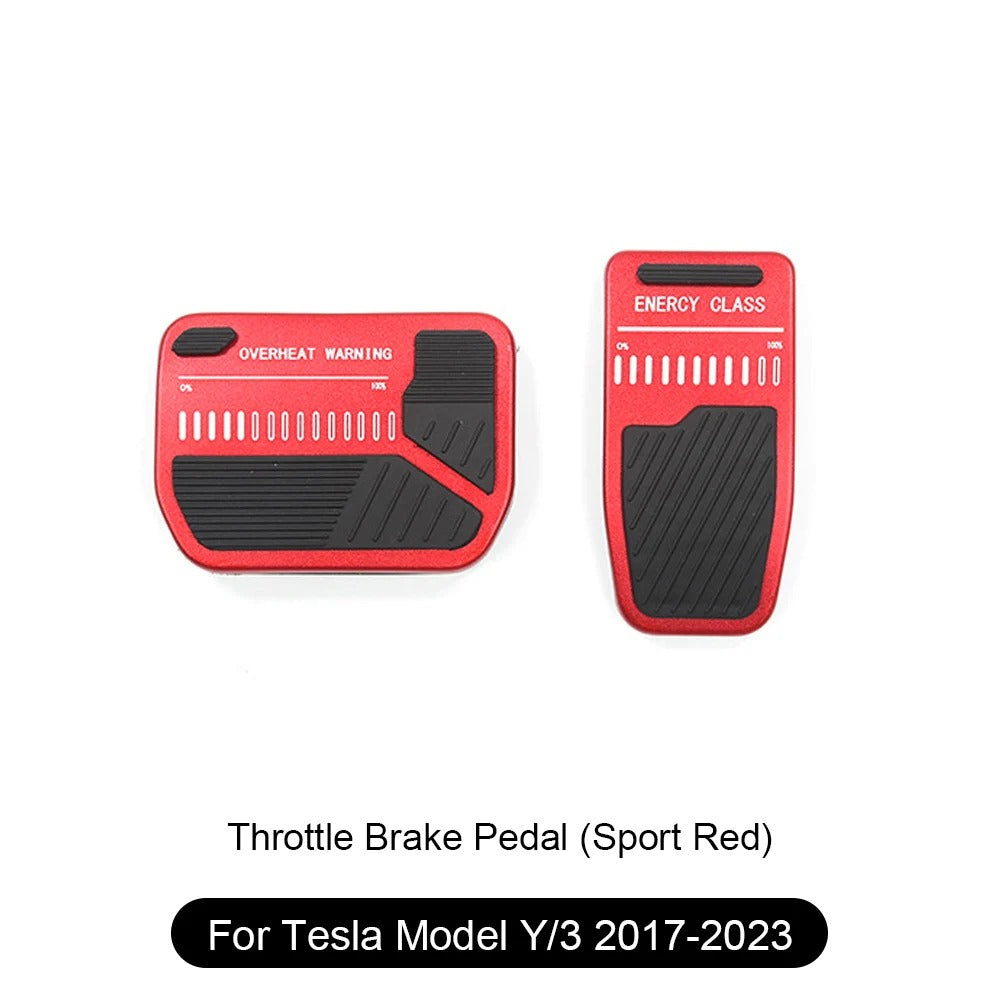 Alloy Foot Pedals For Tesla Model 3/Y/S/X Energy Recovery Red