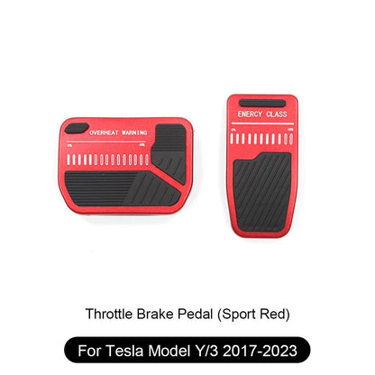 Alloy Foot Pedals For Tesla Model 3/Y/S/X Energy Recovery Red