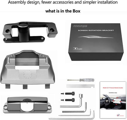 Aluminium Alloy Screen Rotating Holder Navigation Bracket Screen Swivel Tilt Mount for Tesla Model 3 Y