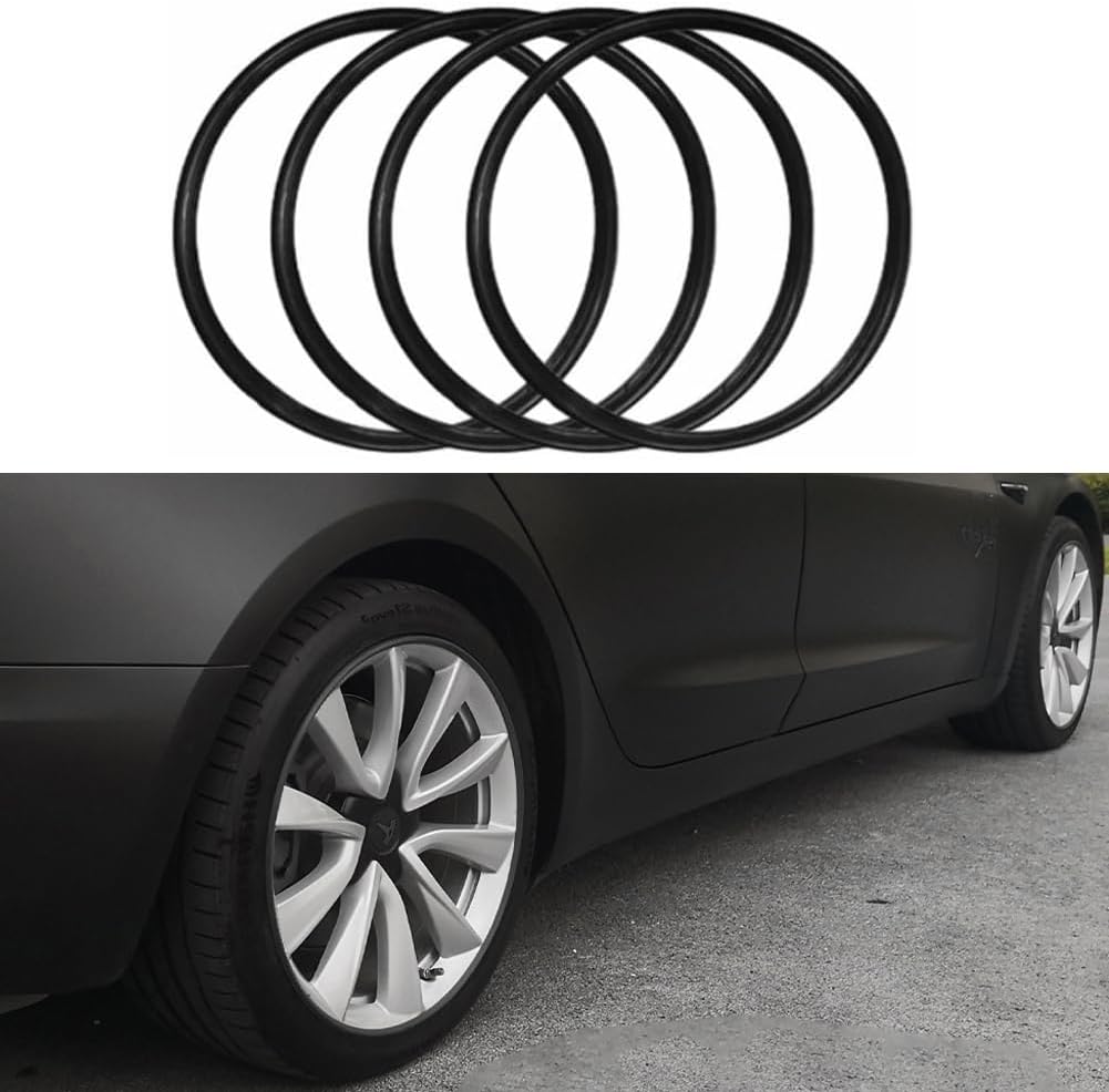 Aluminum Alloy Car Wheel Rim Protectors Anti-Scratch Wheel Protection Ring for Cars, Trucks, Tesla Set of 4 Black