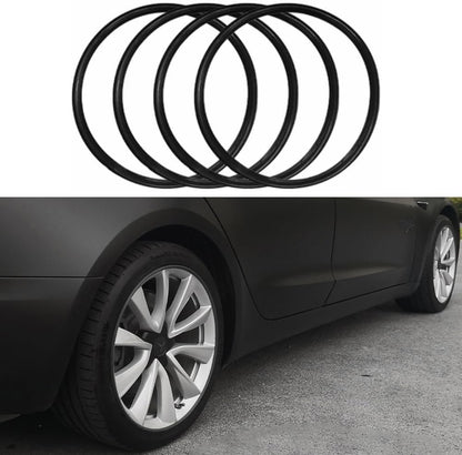 Aluminum Alloy Car Wheel Rim Protectors Anti-Scratch Wheel Protection Ring for Cars, Trucks, Tesla Set of 4 Black