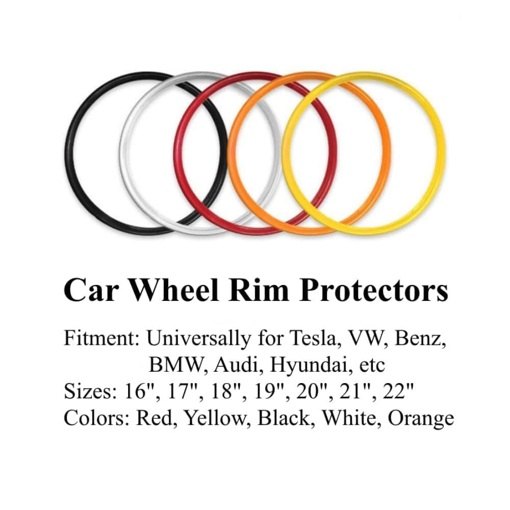 Aluminum Alloy Car Wheel Rim Protectors Anti-Scratch Wheel Protection Ring for Cars, Trucks, Tesla Set of 4