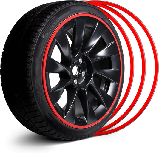Aluminum Alloy Red Wheel Rim Protector- Fits All Cars (4pcs）