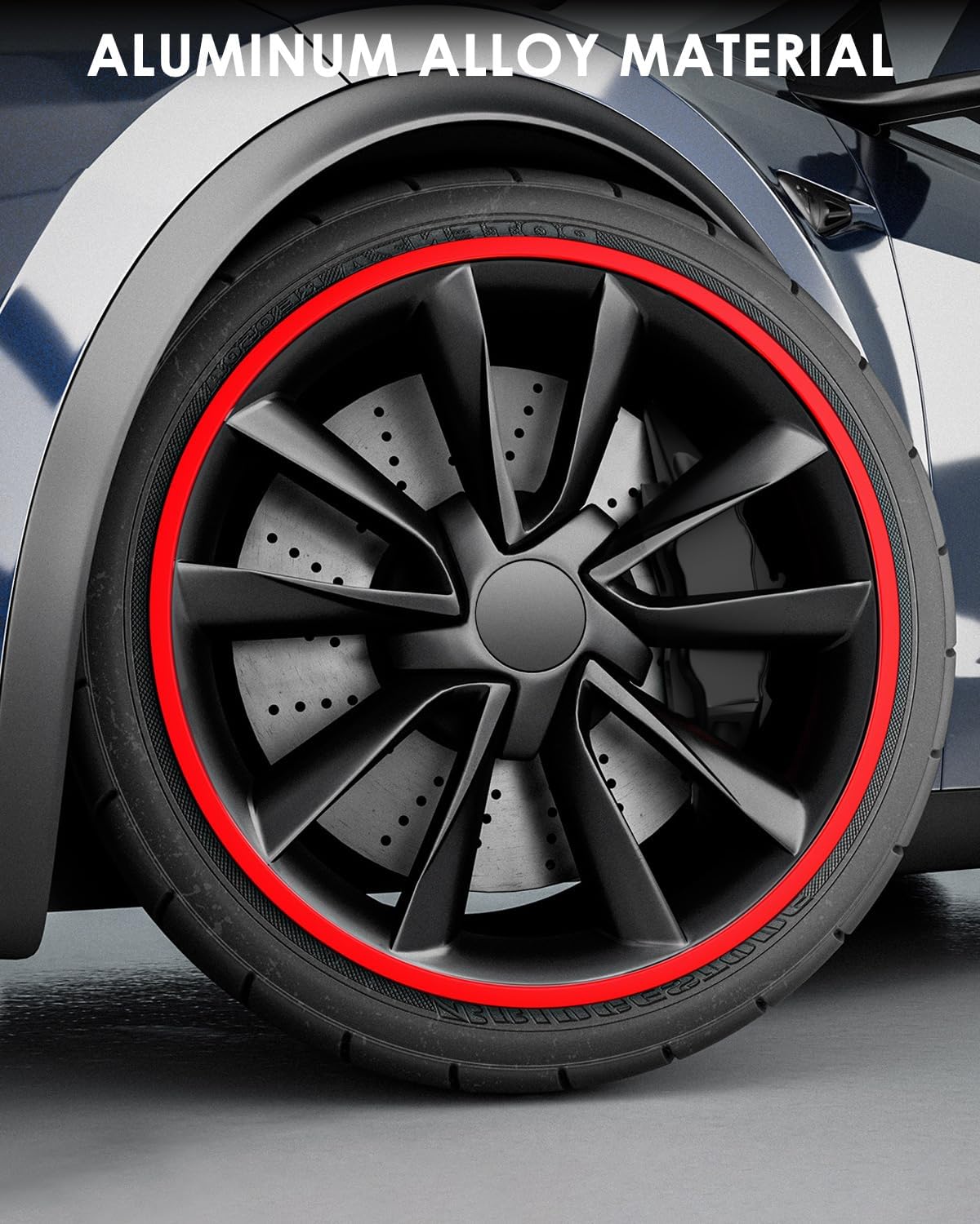 Aluminum Alloy Red Wheel Rim Protector- Fits All Cars (4pcs）