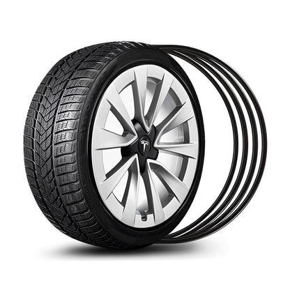 Aluminum Alloy Wheel Rim Protectors for Tesla Models 3/Y/S/X (4 PCS) Black