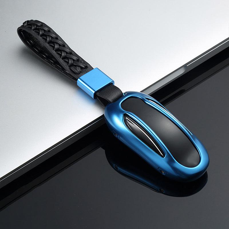 Aluminum Alloy and Leather Key Fob Case for Teala Model X