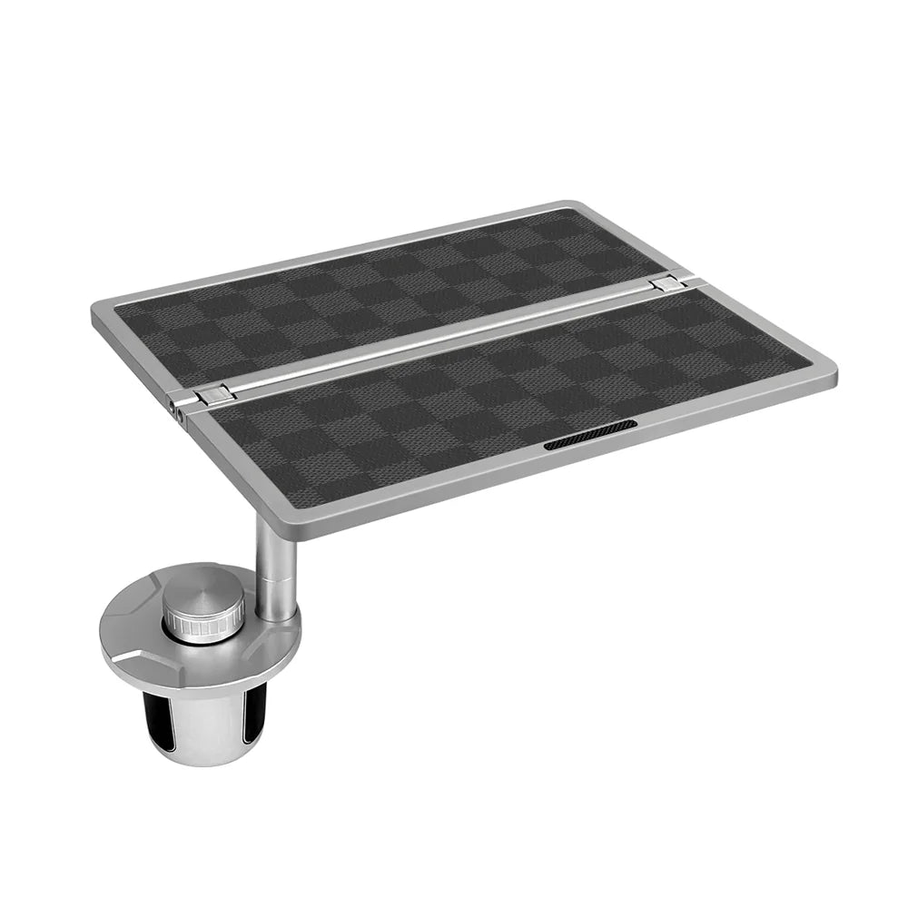 Aluminum Foldable Floating Car Table for Tesla Model 3/Y/S/X Aluminum Alloy Black & Gray Plaid