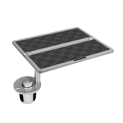 Aluminum Foldable Floating Car Table for Tesla Model 3/Y/S/X Aluminum Alloy Black & Gray Plaid