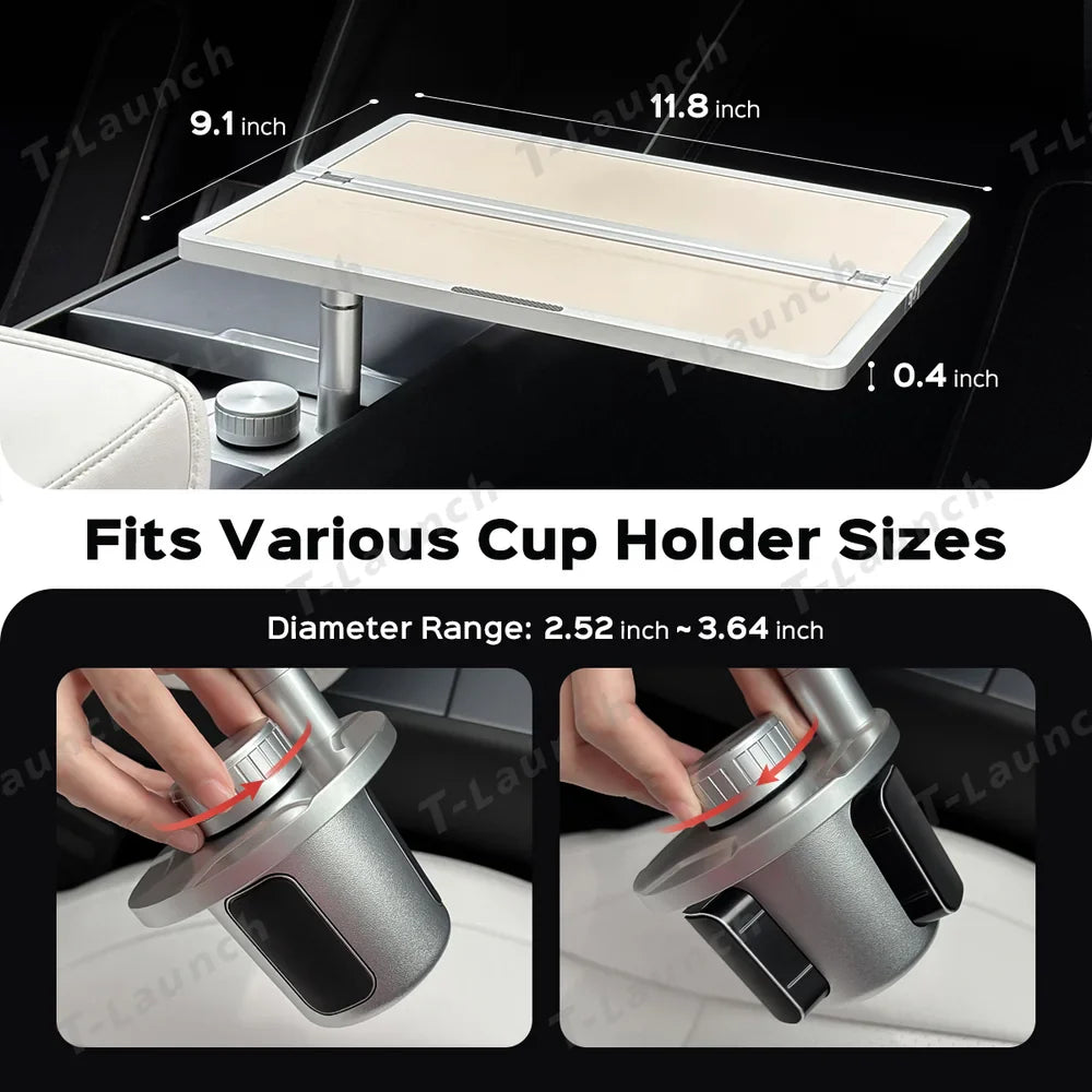 Aluminum Foldable Floating Car Table for Tesla Model 3/Y/S/X