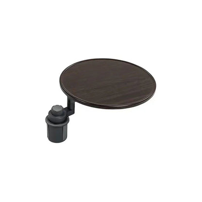 Aluminum Foldable Floating Car Table for Tesla Model 3/Y/S/X Wood Grain Dark Wood Grain (Round)