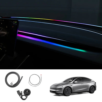 LED Dashboard Ambient Light – Color Changing Interior Upgrade for Tesla Model Y Juniper 2025+ Windshield + Dashboard Lights