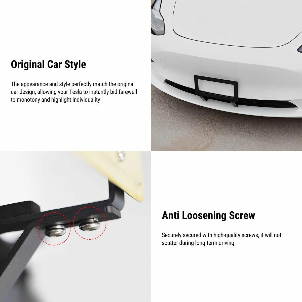 American Standard Metal License Plate Frame for Tesla Model 3 Model Y 2017-2024