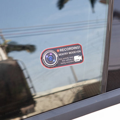 Anti-Theft Warning Sentry Mode Clings (4pcs) for Tesla