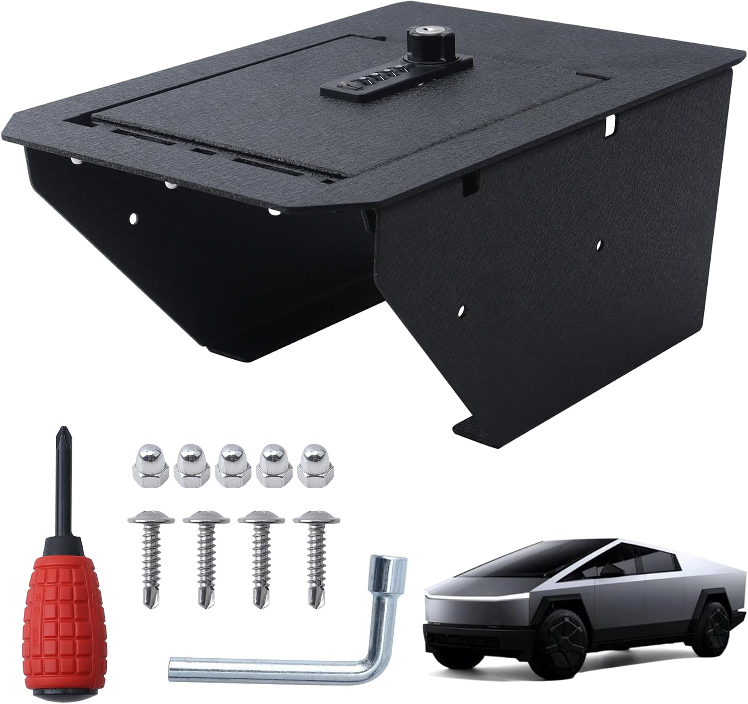 Anti-Theft Center Console Safe Lockbox for Tesla Cybertruck
