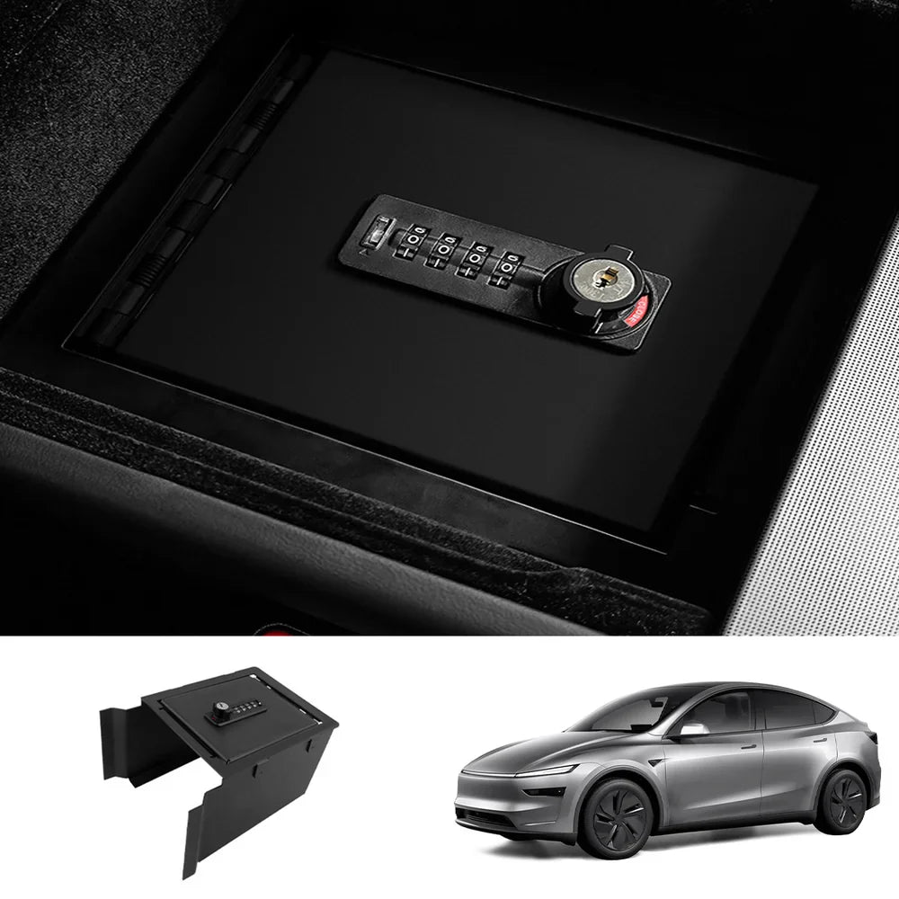 Anti-Theft Center Console Safe LockBox for Tesla Model Y Juniper 2025+ / Model 3 Highland 2024+ Model Y Juniper 2025+