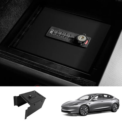 Anti-Theft Center Console Safe LockBox for Tesla Model Y Juniper 2025+ / Model 3 Highland 2024+ Model 3 Highland 2024+