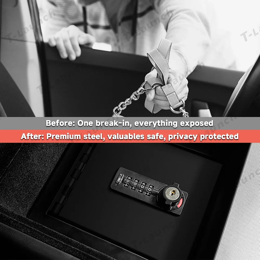 Anti-Theft Center Console Safe LockBox for Tesla Model Y Juniper 2025+ / Model 3 Highland 2024+