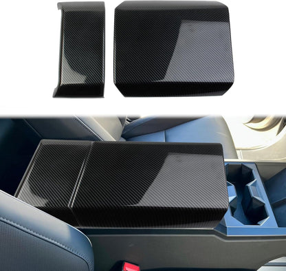 Center Control Armrest Covers (Carbon Fiber Pattern ABS) for Cybertruck (2 PCS) Gross Carbon Fiber Style