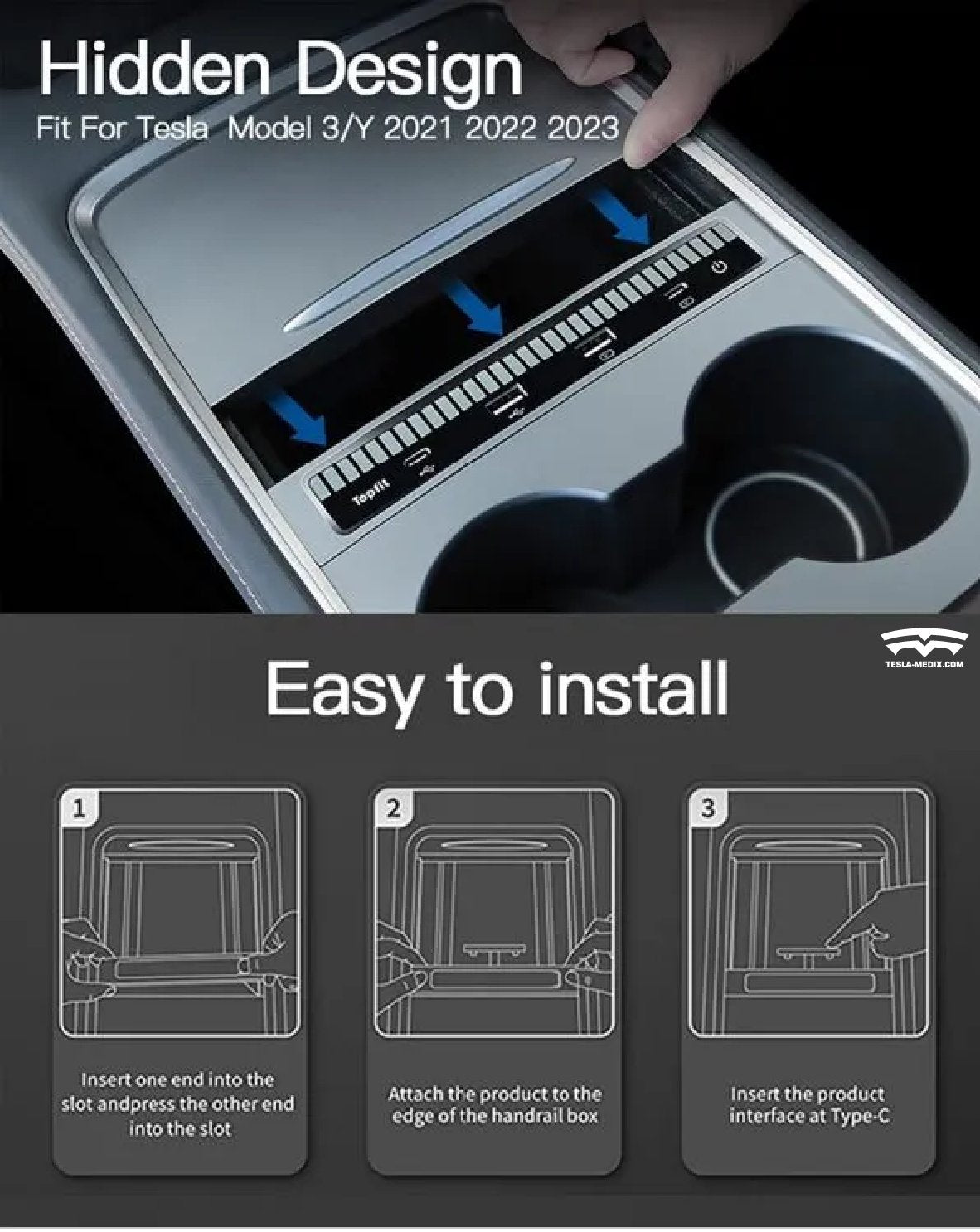 Auto RGB Sound Music Activated LED Light Hub Audio Voice Rhythm Lamp Docking Station For Tesla Model 3/Y