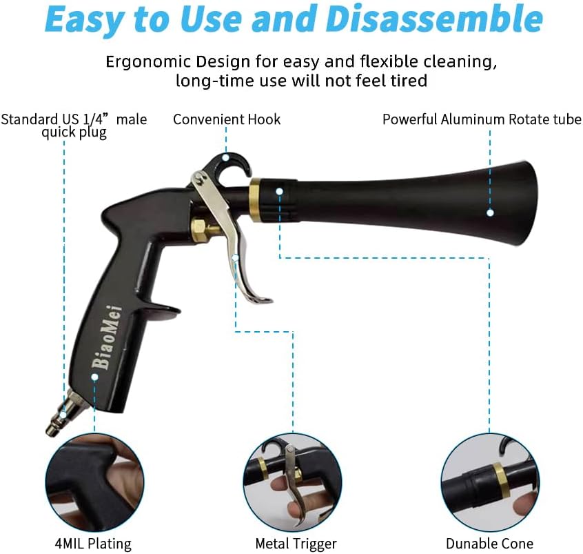 EV Car Interior Detailing Air Blow Tornado Vacuum Gun For Tesla