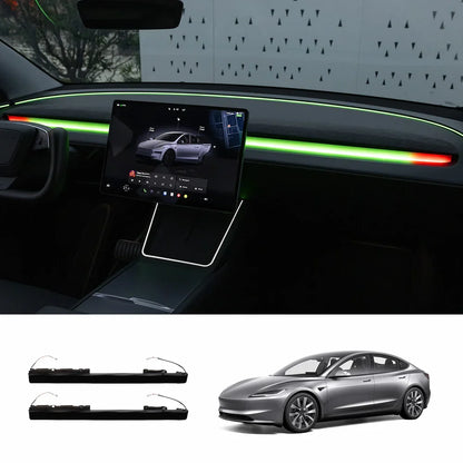Smart Blind Spot Detection (BSD) Dashboard Ambient Light Bar for Tesla Model Y Juniper 2025+ / Model 3 Highland 2024+ Model 3 Highland 2024+