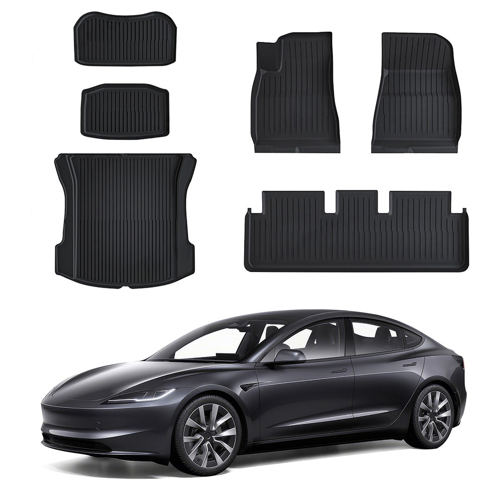 All Weather TPE Floor Mat for Tesla 2024 Model 3 Highland Full Set (6 PCS)