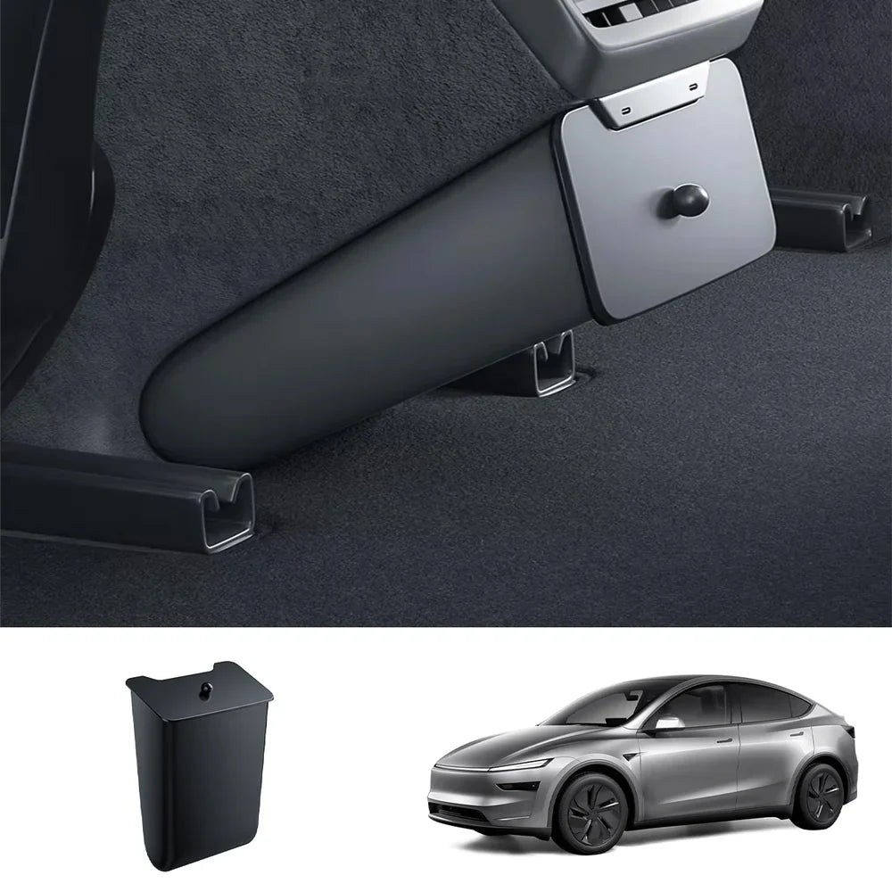 Backseat Magnetic Trash Can & Storage Box for Tesla Model Y Juniper 2025+