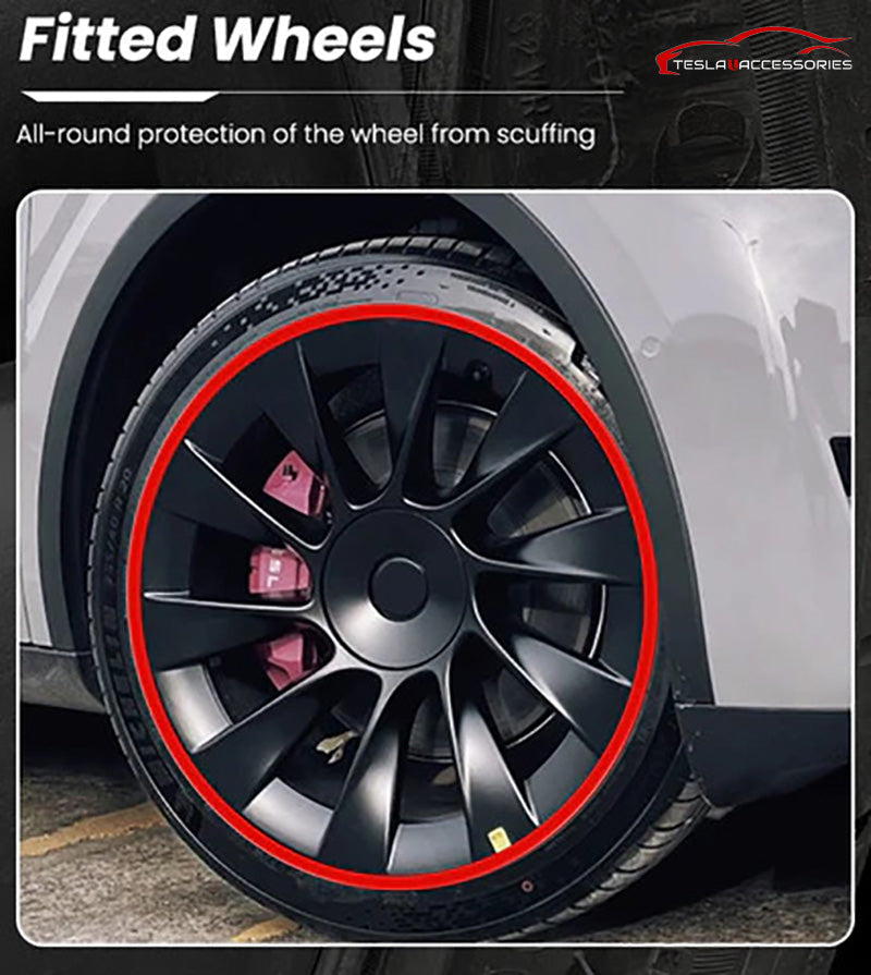 Black Aluminum Alloy Wheel Rim Protector- Fits All Cars (4pcs）