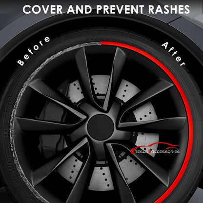 Black Aluminum Alloy Wheel Rim Protector- Fits All Cars (4pcs）