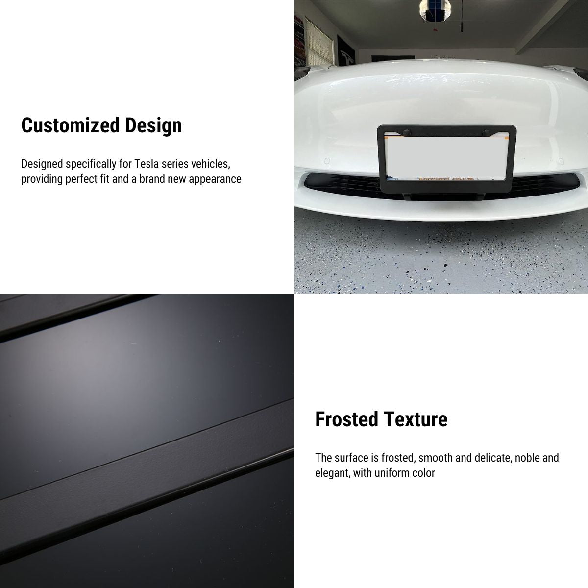 Black License Plate Frame (2pcs) for Tesla Model 3/S/X/Y