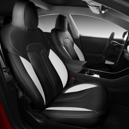 All-Inclusive 2018-2023 Model 3 Seat Cover for Tesla Black White Full Set (Front & Rear Seats)