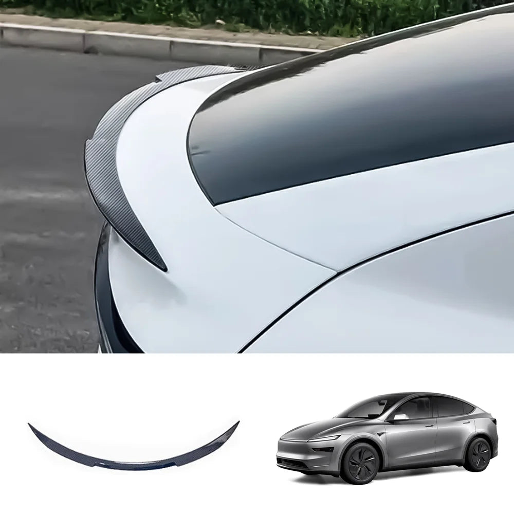 Blade-Style ABS Rear Spoiler for Tesla Model Y Juniper 2025+ Carbon Fiber Texture