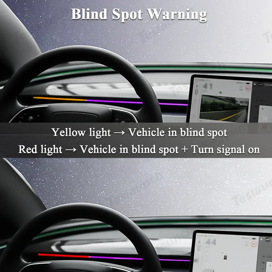 Blind Spot Detection (BSD) Smart Ambient Light for Tesla Model Y/3 (2017–2025+)