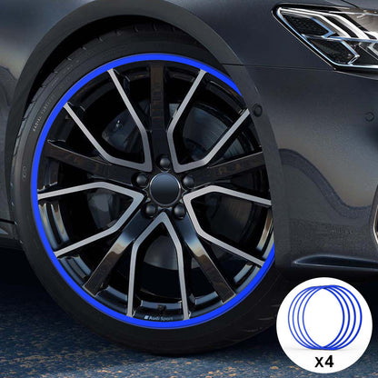 Blue Aluminum Alloy Wheel Rim Protector- Fits All Cars (4pcs） 20" Blue