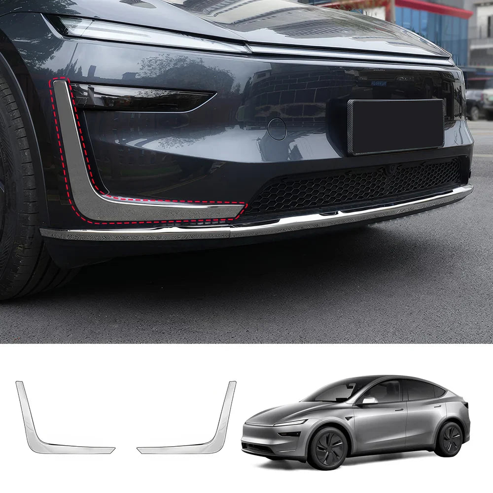 Stainless Steel Front & Rear Bumper Protector Trim for Tesla Model Y Juniper 2025+ Buy in separate Silver Side Trims 2PCS