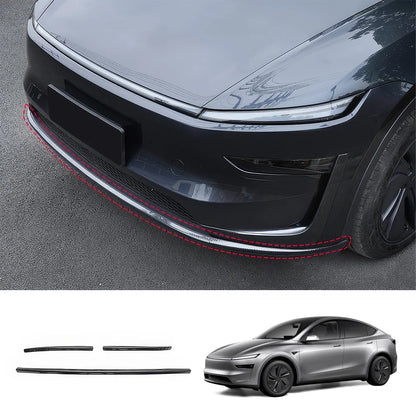 Stainless Steel Front & Rear Bumper Protector Trim for Tesla Model Y Juniper 2025+ Buy in separate Carbon Fiber Texture Front Trims 3PCS