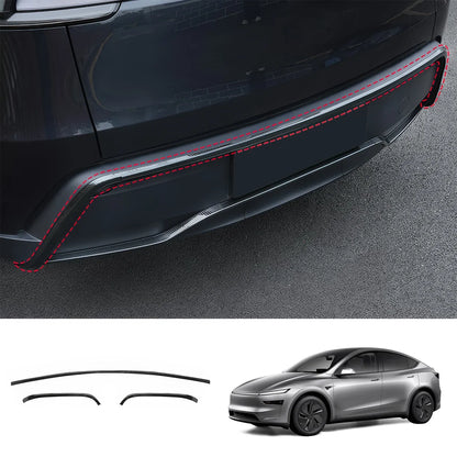 Stainless Steel Front & Rear Bumper Protector Trim for Tesla Model Y Juniper 2025+ Buy in separate Carbon Fiber Texture Rear Trims 3PCS