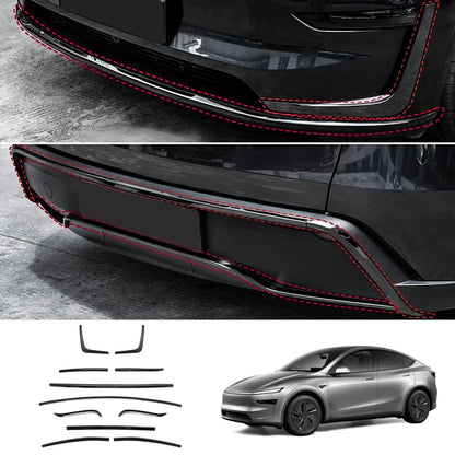 Stainless Steel Front & Rear Bumper Protector Trim for Tesla Model Y Juniper 2025+ Buy in set Black Full Kit 11PCS