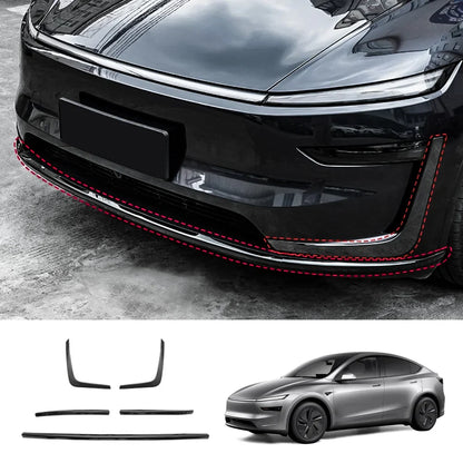 Stainless Steel Front & Rear Bumper Protector Trim for Tesla Model Y Juniper 2025+ Buy in set Black Front + Side Trims 5PCS