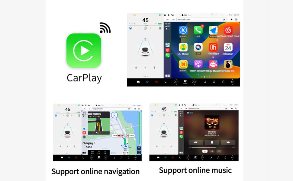 Portable Android Auto Apple Carplay Adapter For Telsa Model 3/X/Y/S
