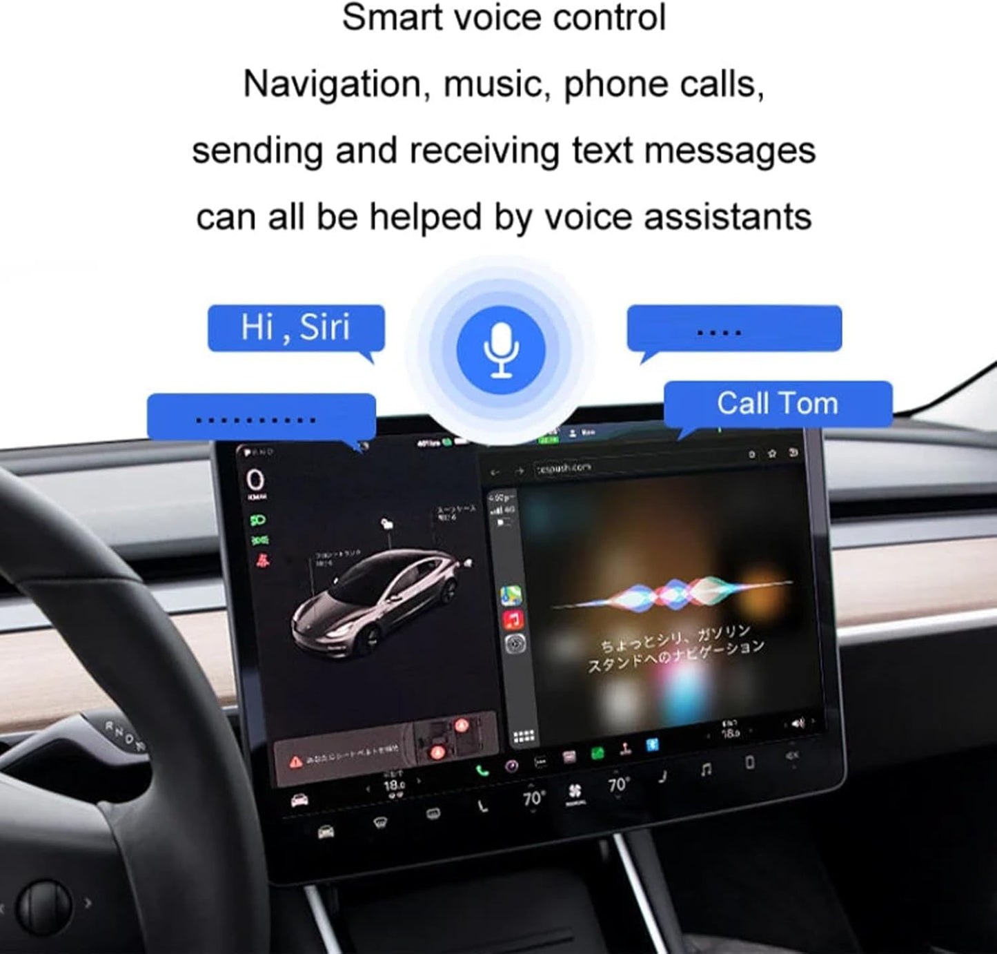 Portable Android Auto Apple Carplay Adapter For Telsa Model 3/X/Y/S