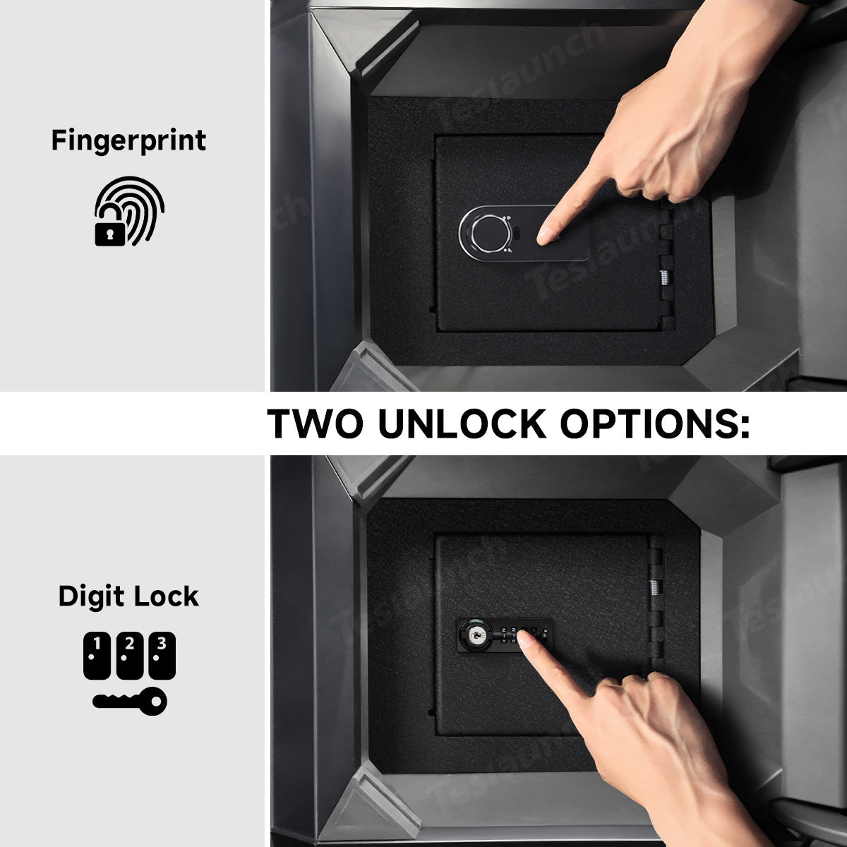 Anti-Theft Center Console Safe Lockbox for Tesla Cybertruck