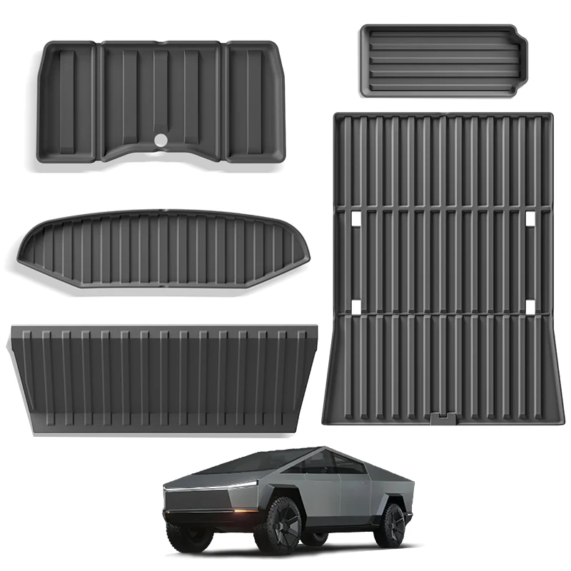 All Weather TPE Floor Mats Cargo Liners Set for Tesla Cybertruck Full Set (5PCS)
